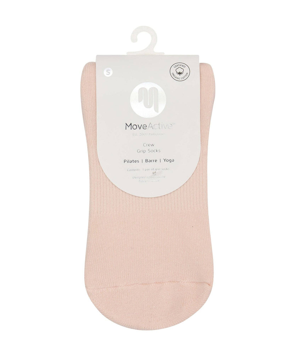 Move Active Crew Grip Socks - Soft Pink