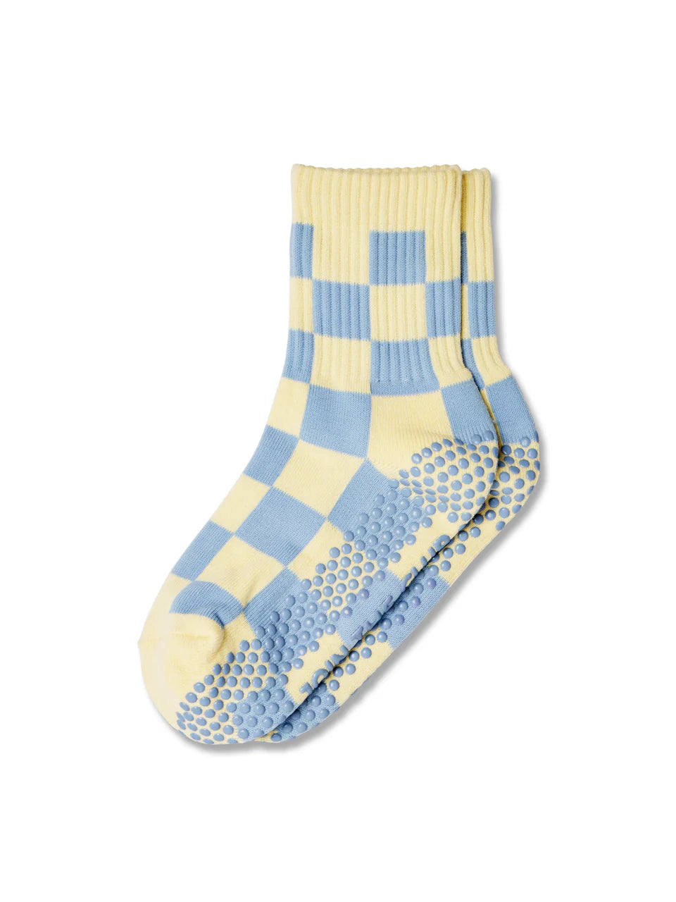 Club Martyn Checkered Crew Sock - Lemon Blue