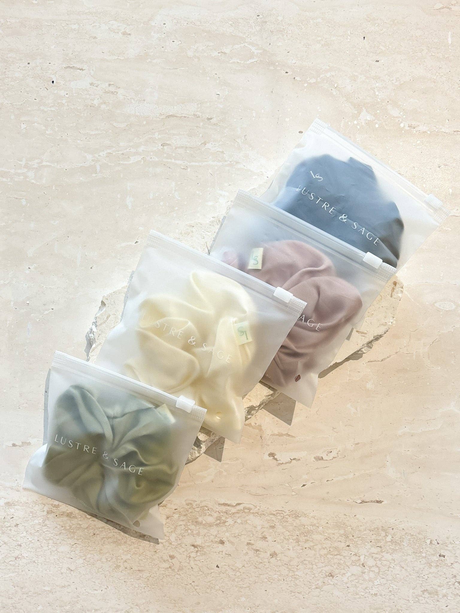 Lustre & Sage Silk Scrunchie - Rose