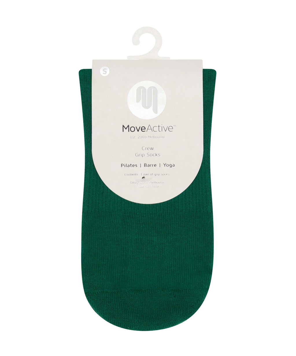 Move Active Crew Grip Socks - Emerald Rose Stripe