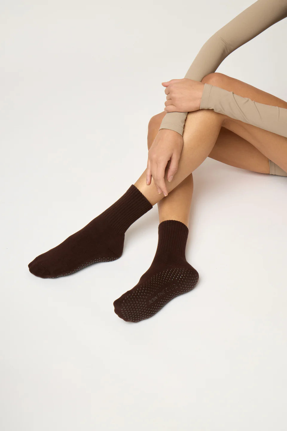 Club Martyn Essential Crew Grip Sock - Chocolate Brown