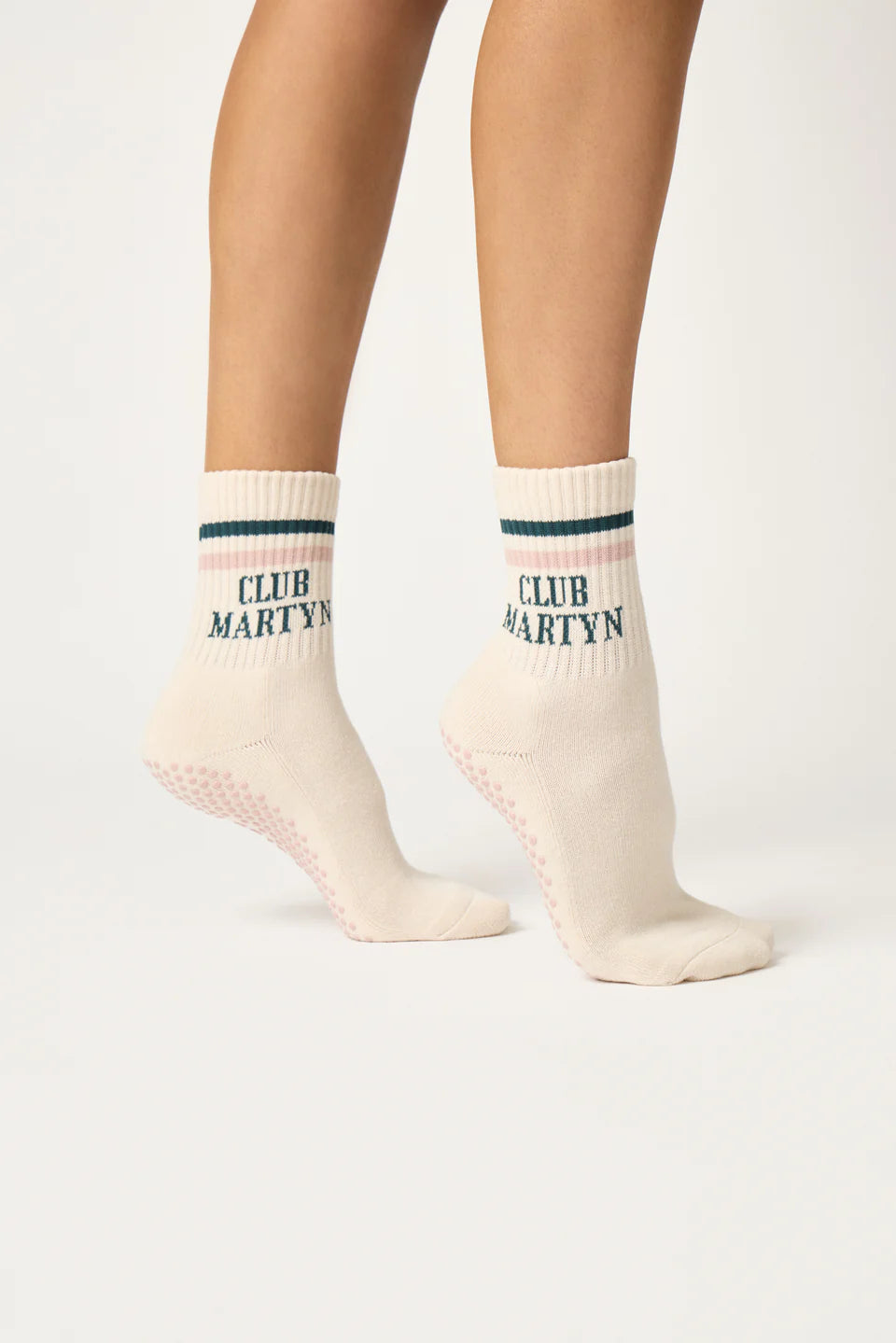 Club Martyn Signature Crew Grip Sock - Pink/Green