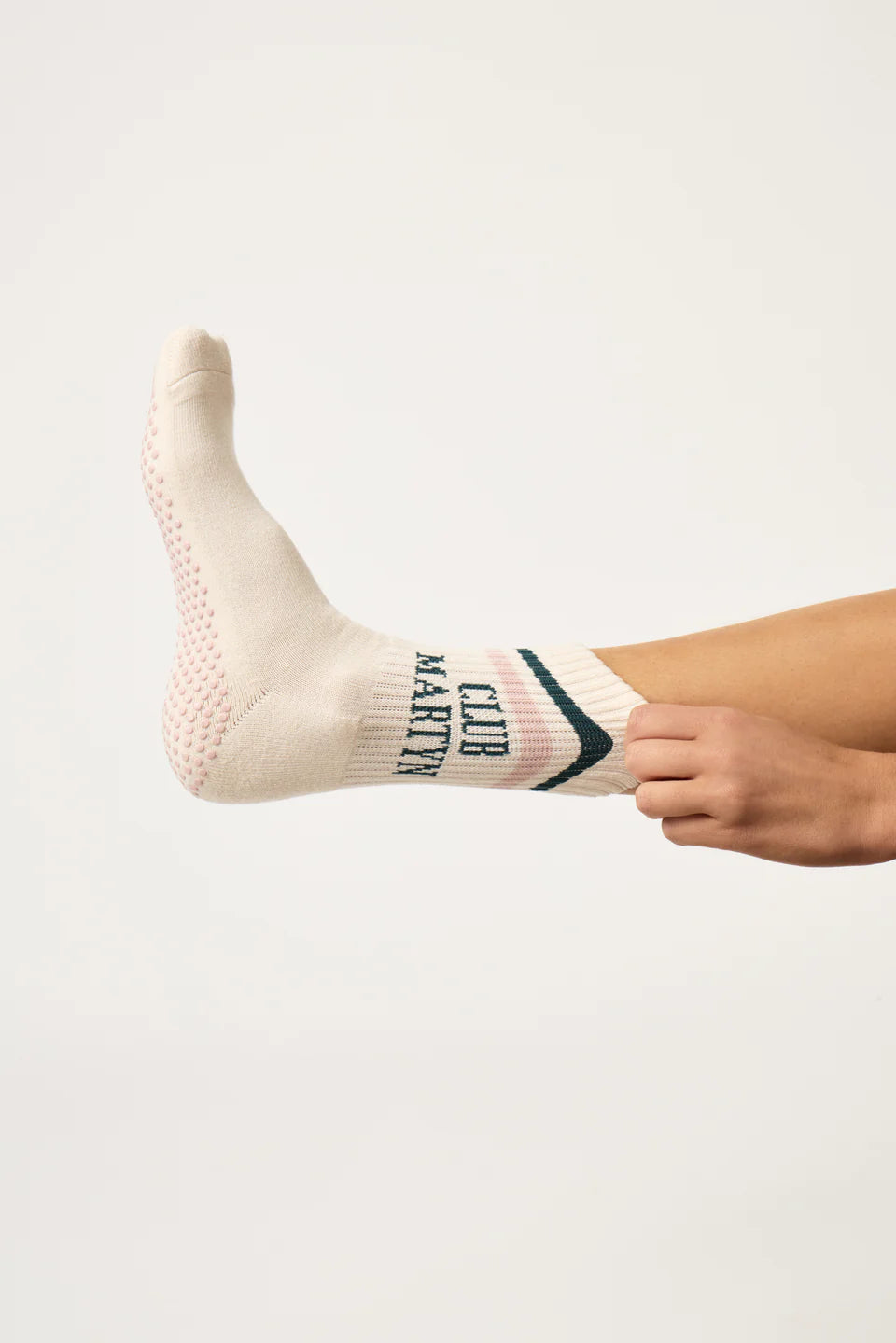 Club Martyn Signature Crew Grip Sock - Pink/Green
