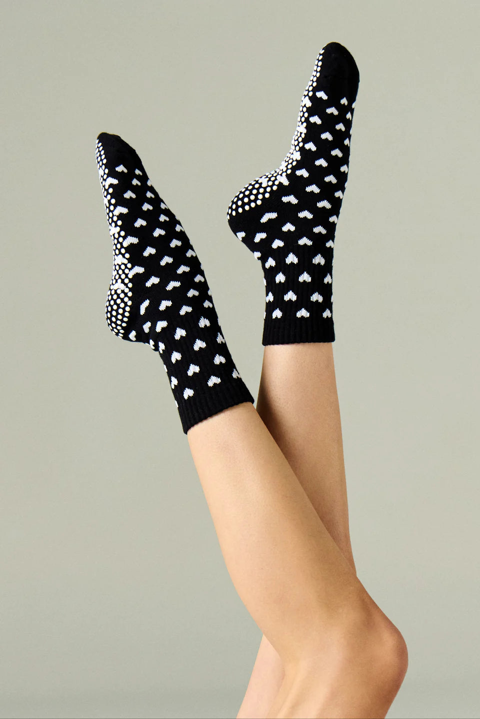 Club Martyn Heart Crew Grip Sock - Black