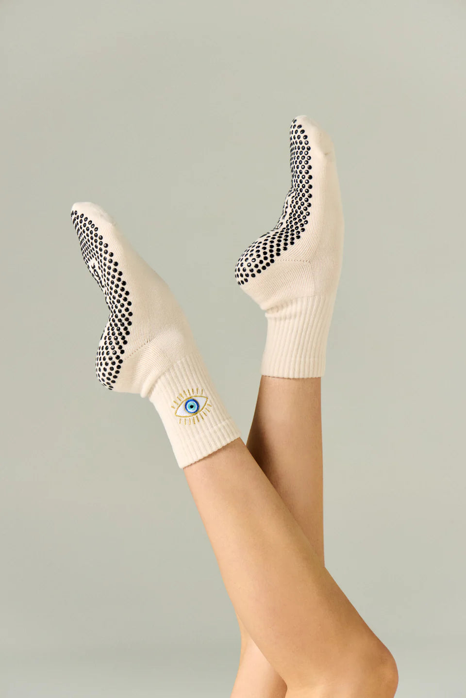 Club Martyn Evil Eye Pilates Grip Sock - Beige