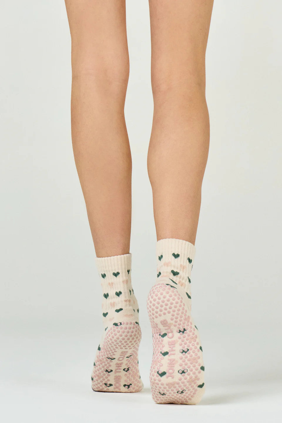 Club Martyn Heart Crew Grip Sock - Pink Sage