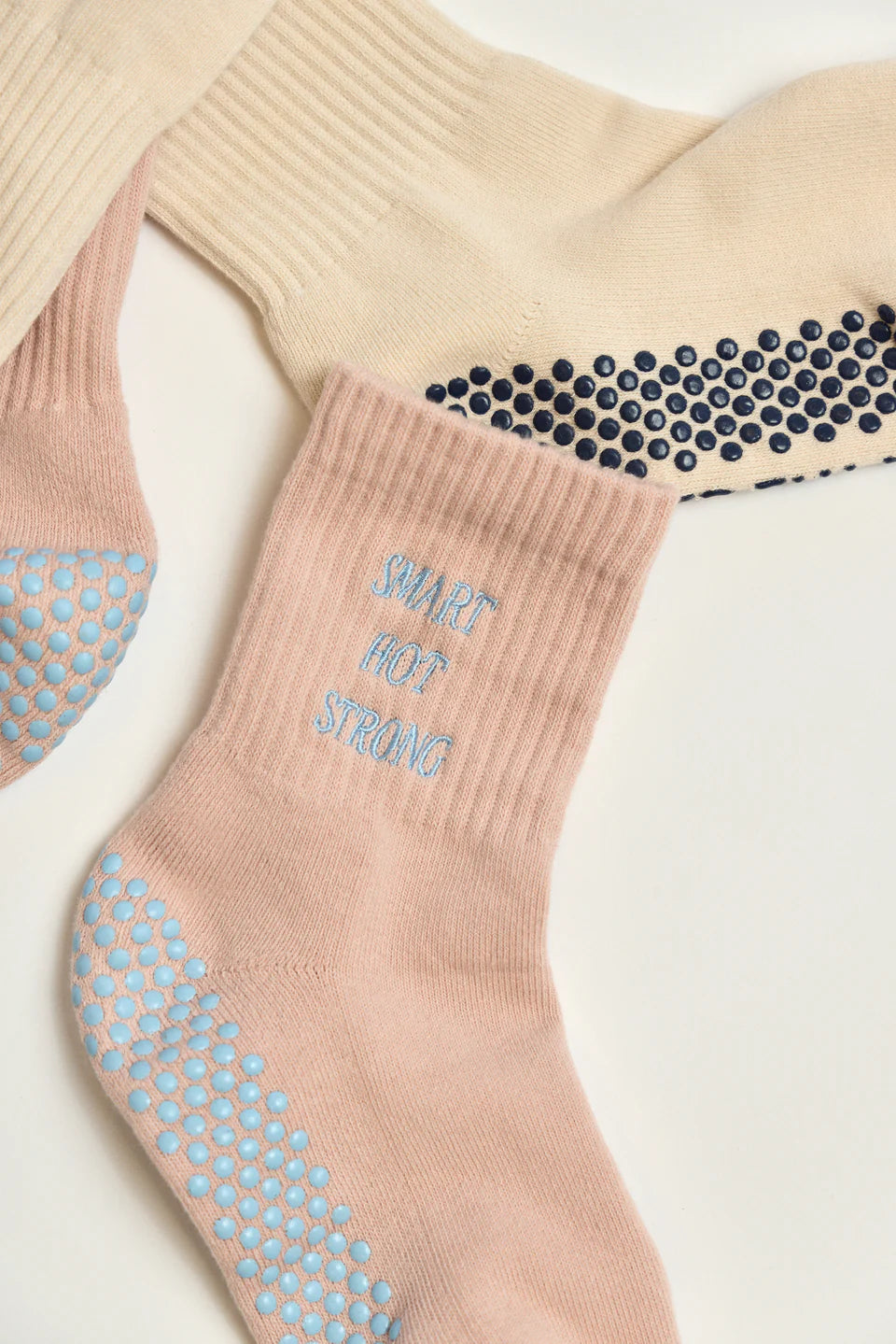 Club Martyn Smart Hot Strong Crew Grip Socks - Pink/Blue