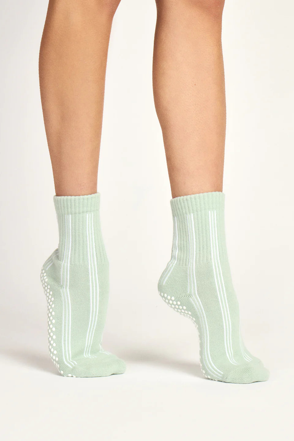 Club Martyn Pinstripe Crew Grip Sock - Pastel Green