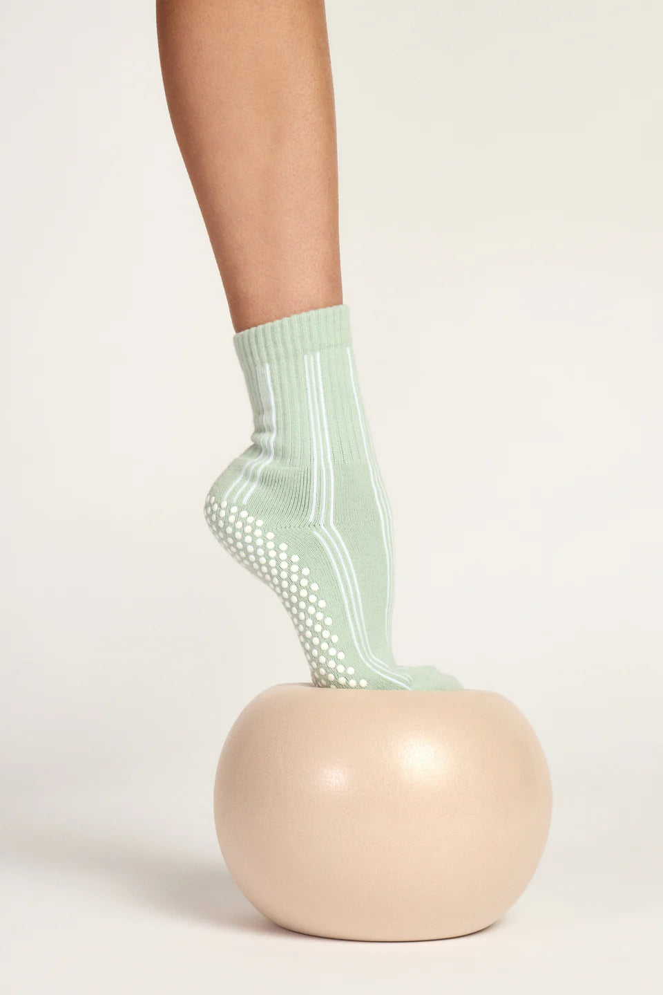 Club Martyn Pinstripe Crew Grip Sock - Pastel Green
