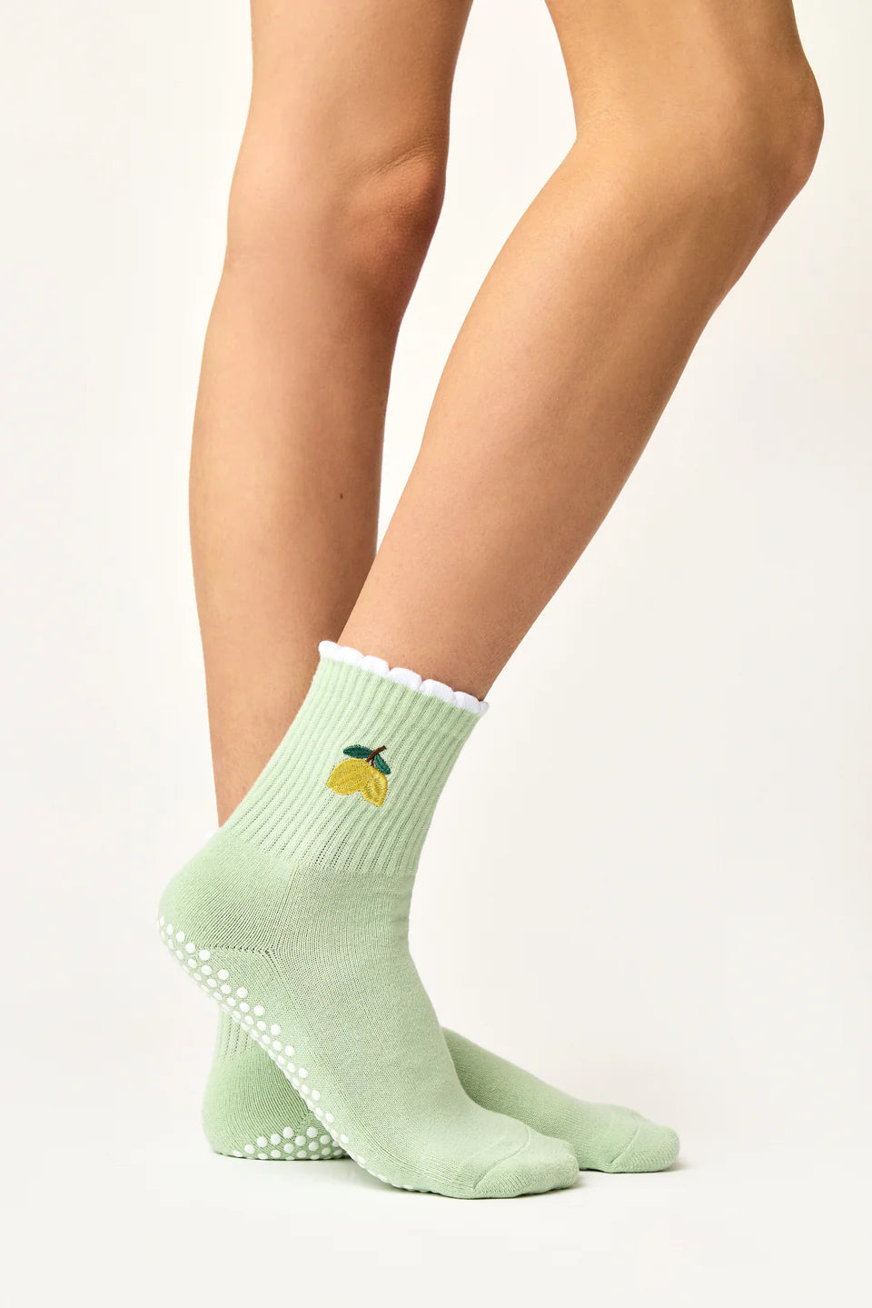 Club Martyn Lemon Crew Pilates Grip Sock - Mint Green