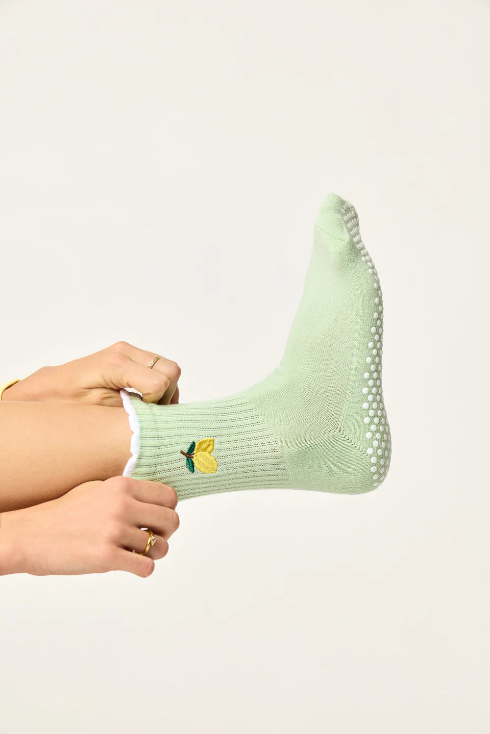 Club Martyn Lemon Crew Pilates Grip Sock - Mint Green
