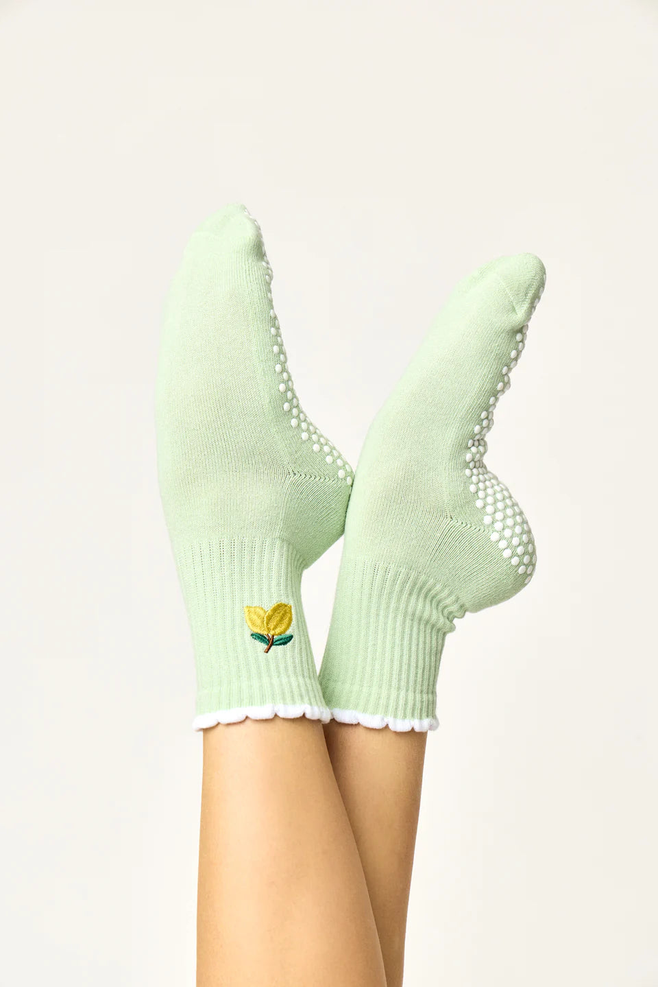 Club Martyn Lemon Crew Pilates Grip Sock - Mint Green