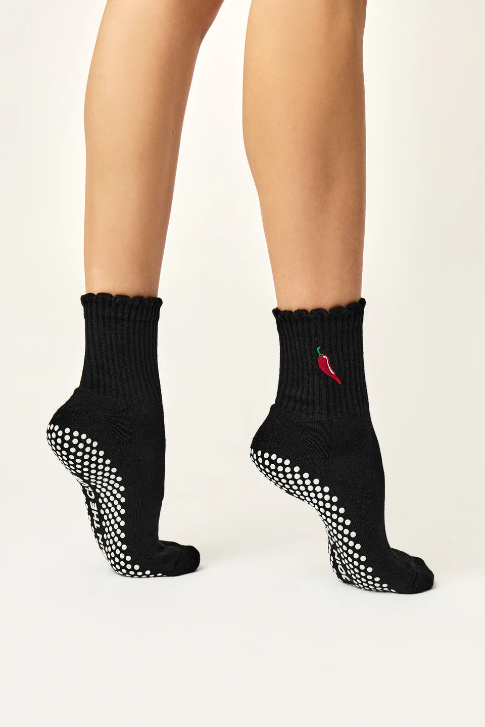 Club Martyn Chilli Crew Pilates Grip Sock - Black