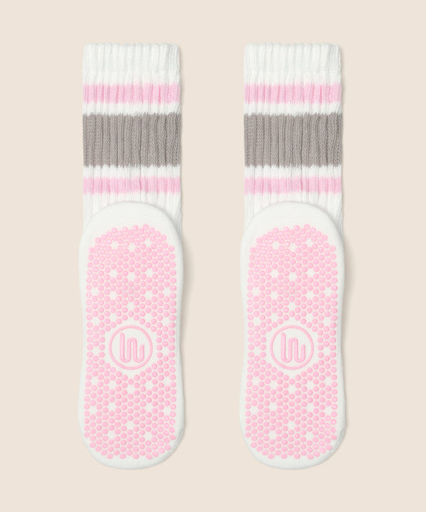 Move Active Crew Grip Socks - 80s Stripe
