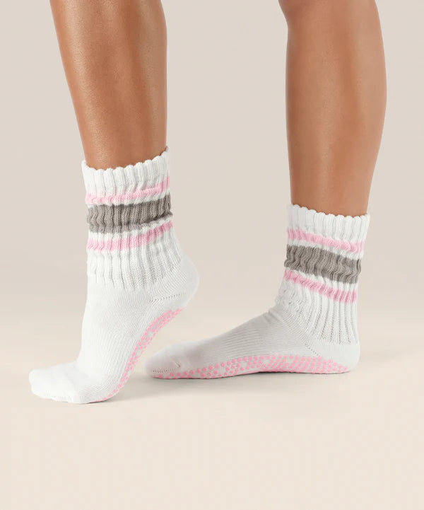 Move Active Crew Grip Socks - 80s Stripe