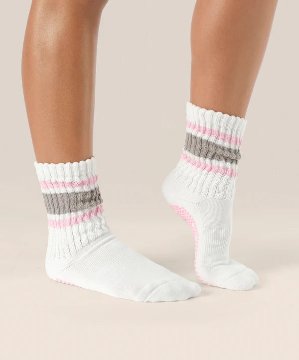 Move Active Crew Grip Socks - 80s Stripe