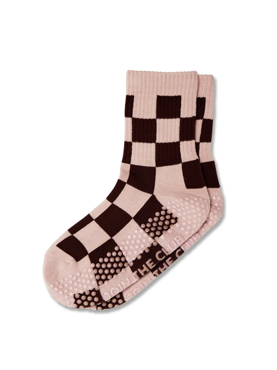 Club Martyn Checkered Crew Sock - Pink Chocolate