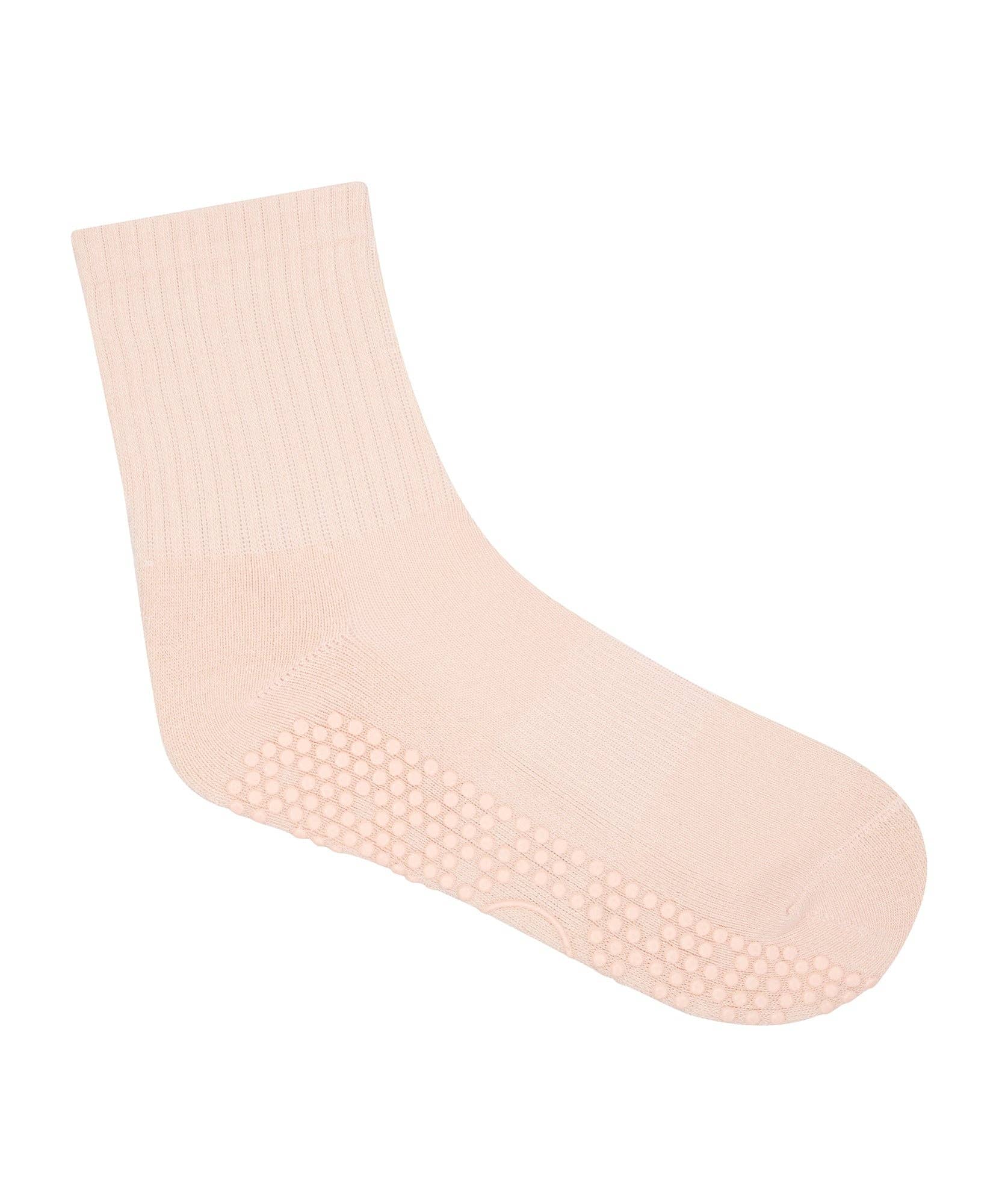 Move Active Crew Grip Socks - Soft Pink