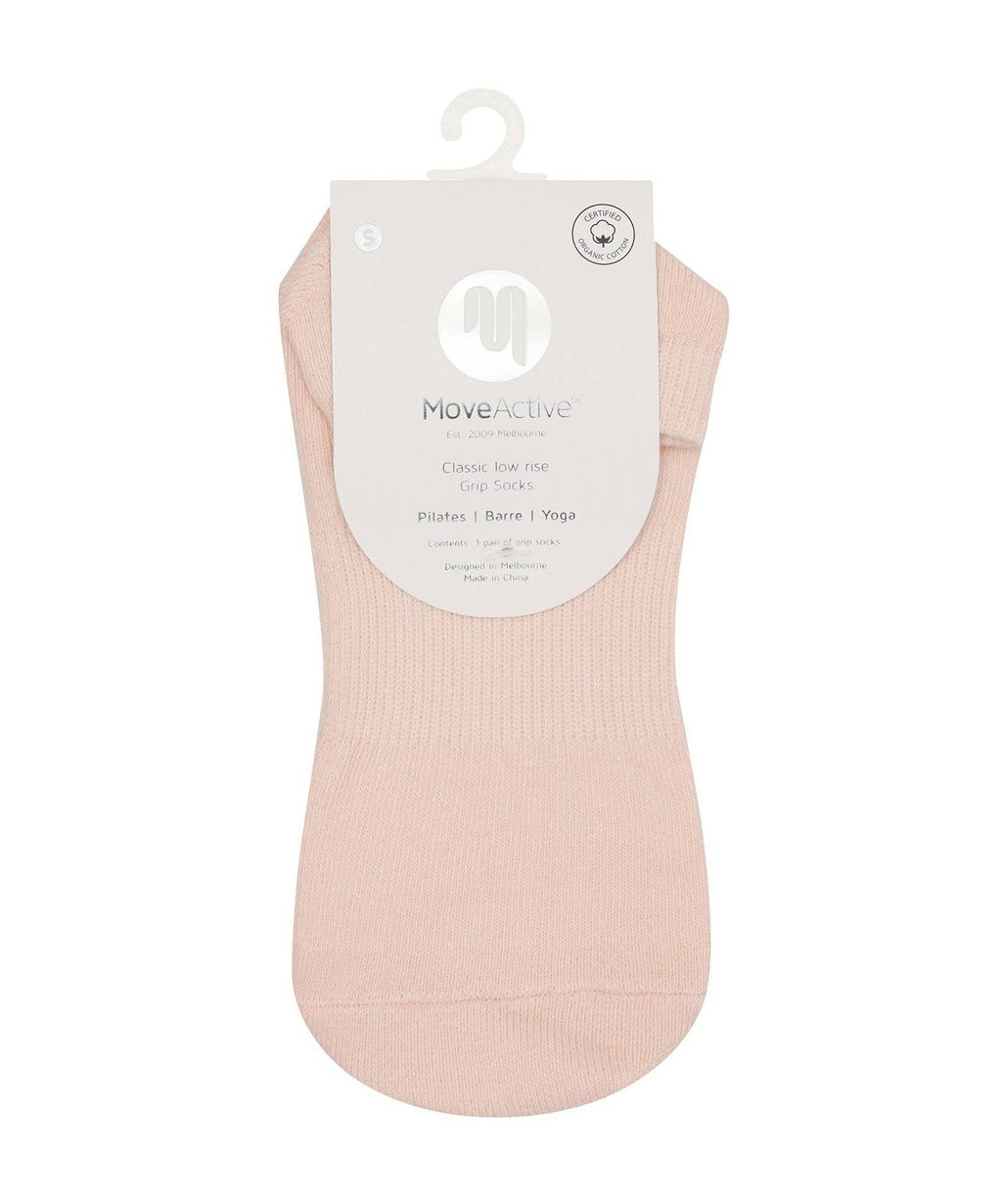 Move Active Classic Grip Ankle Socks - Soft Pink