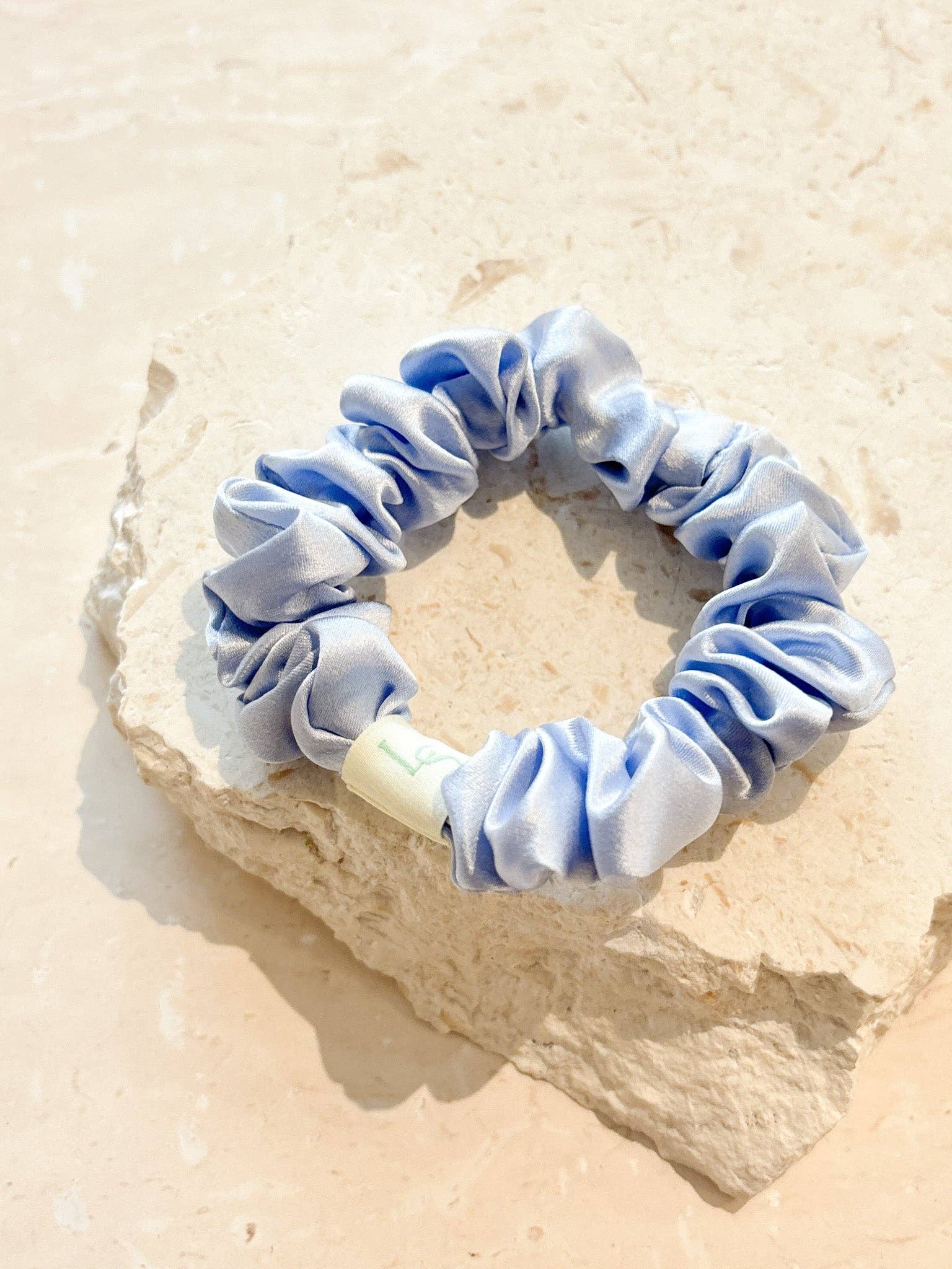 Lustre and Sage Silk Mini Scrunchie 2 Pack - Blue and Pink