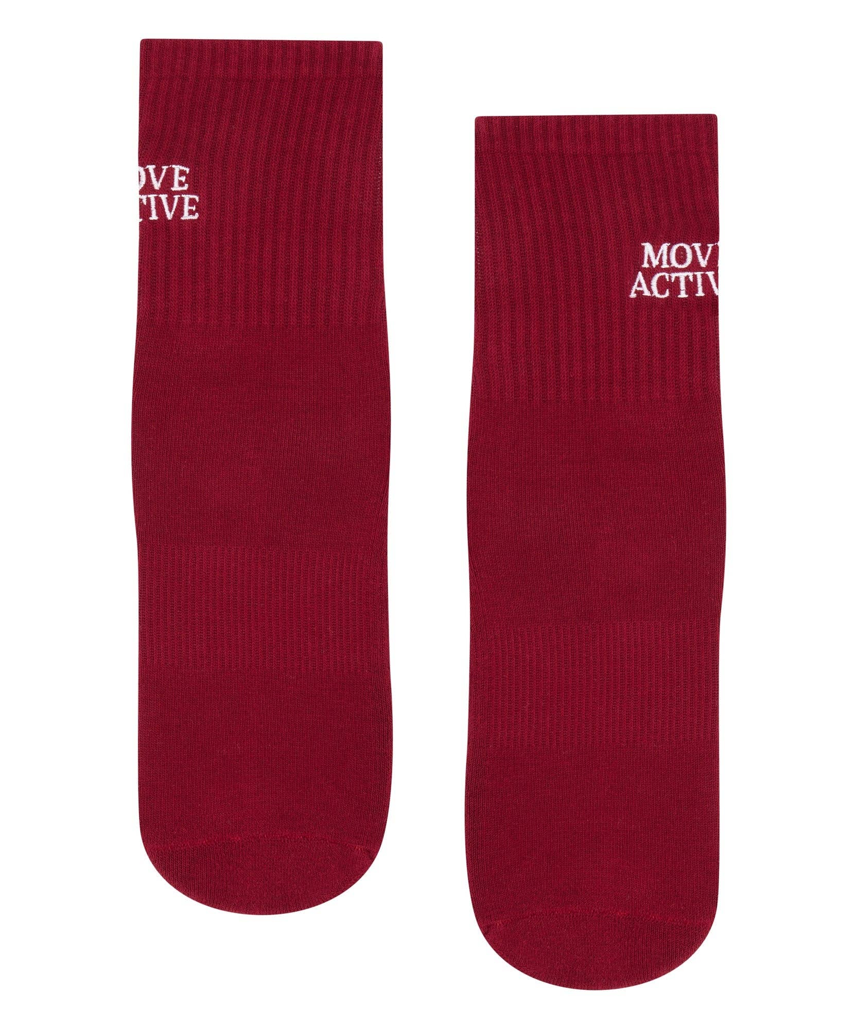 Move Active Crew Grip Socks - Signature Crimson