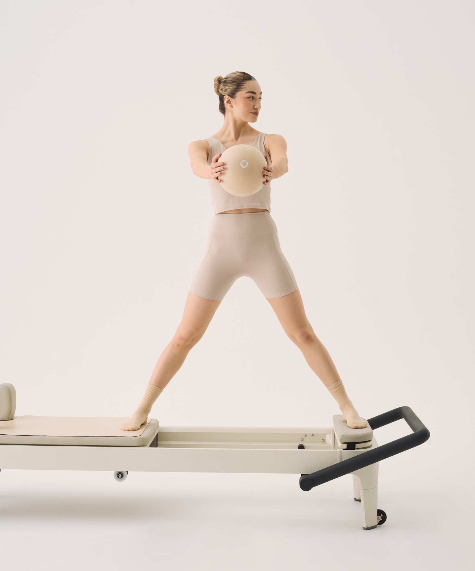 Move Active Crew Grip Socks - Almond