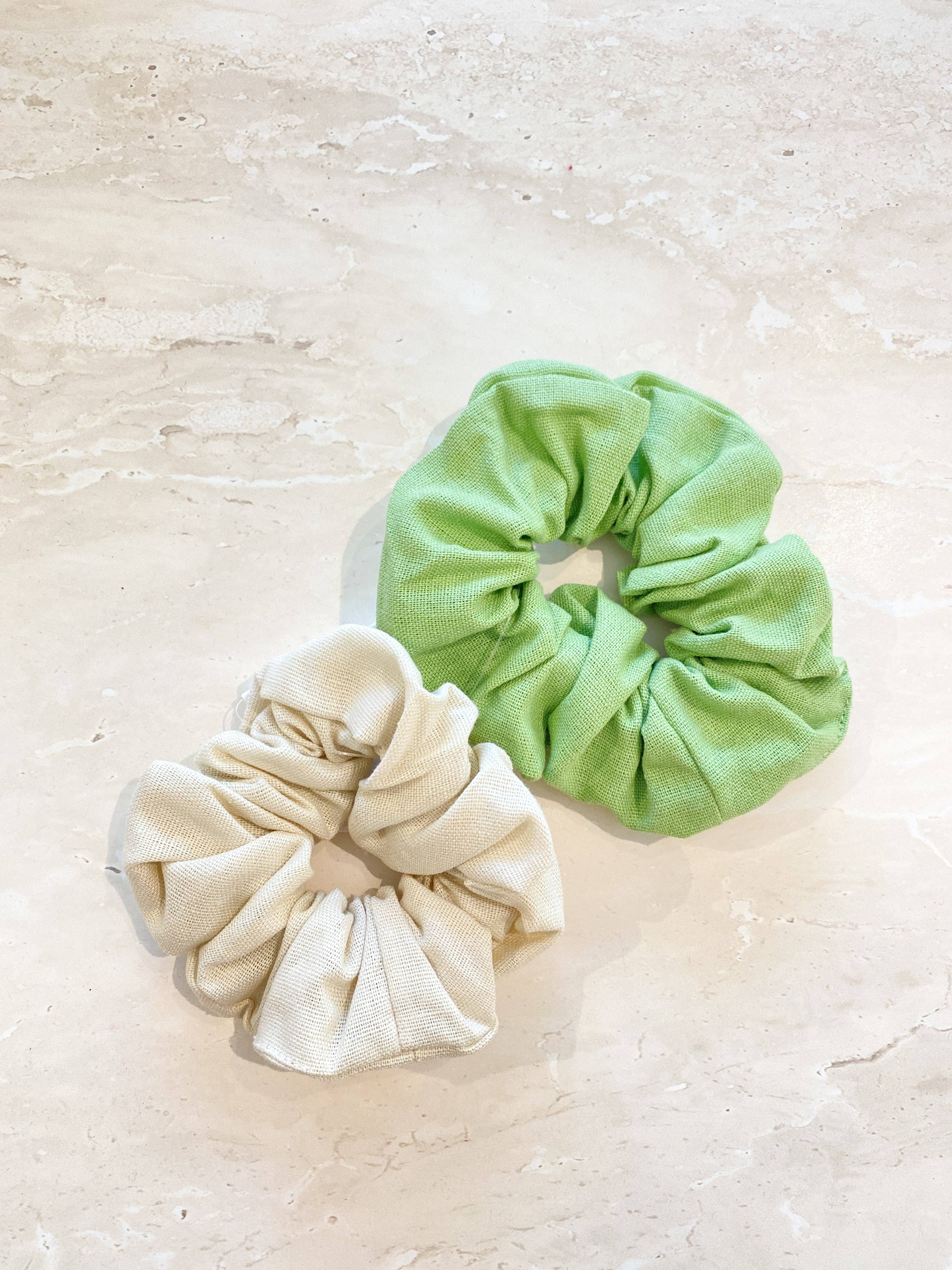 Linen Scrunchie 2 Pack - Matcha