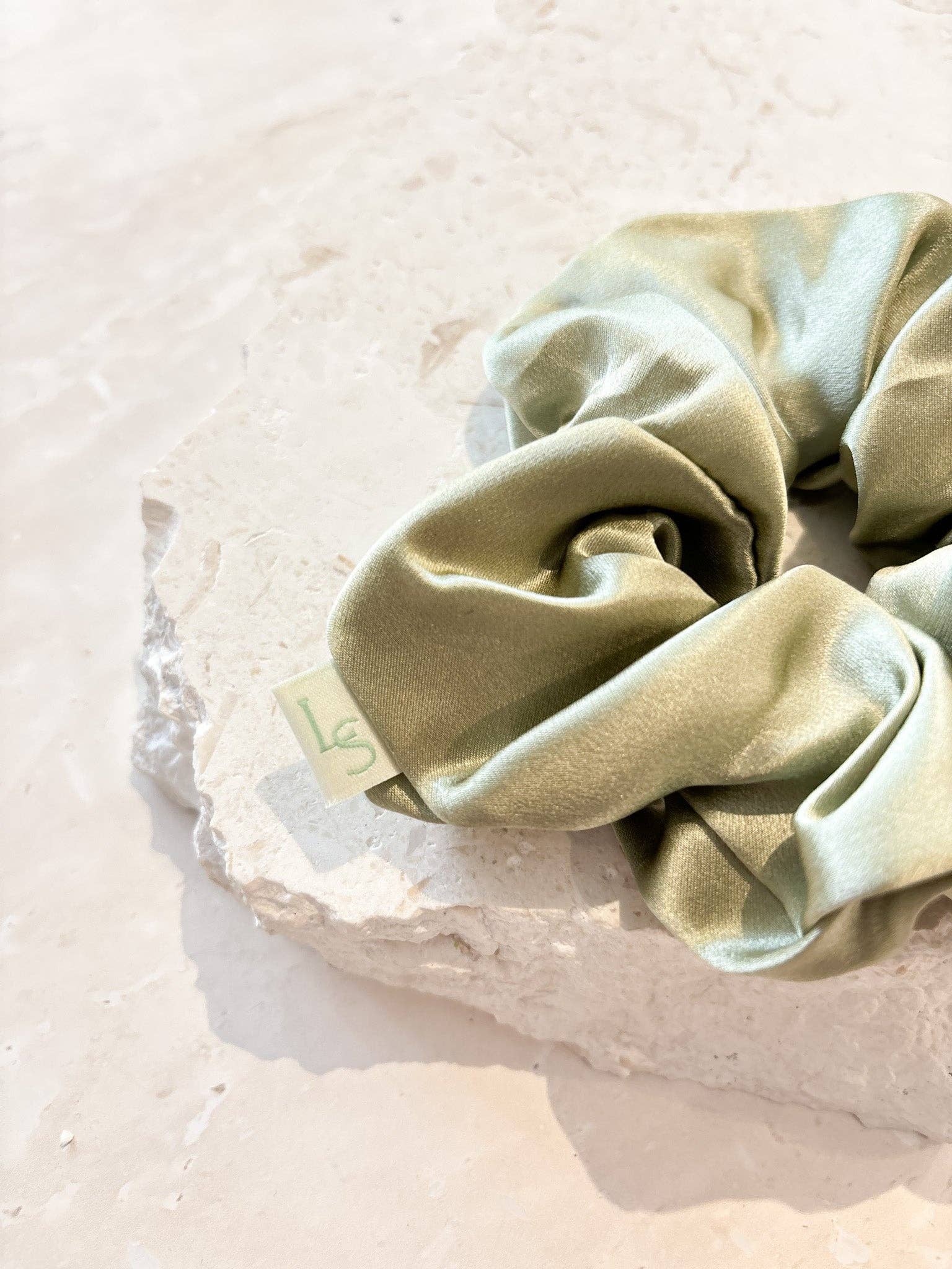 Lustre & Sage Silk Scrunchie- Sage