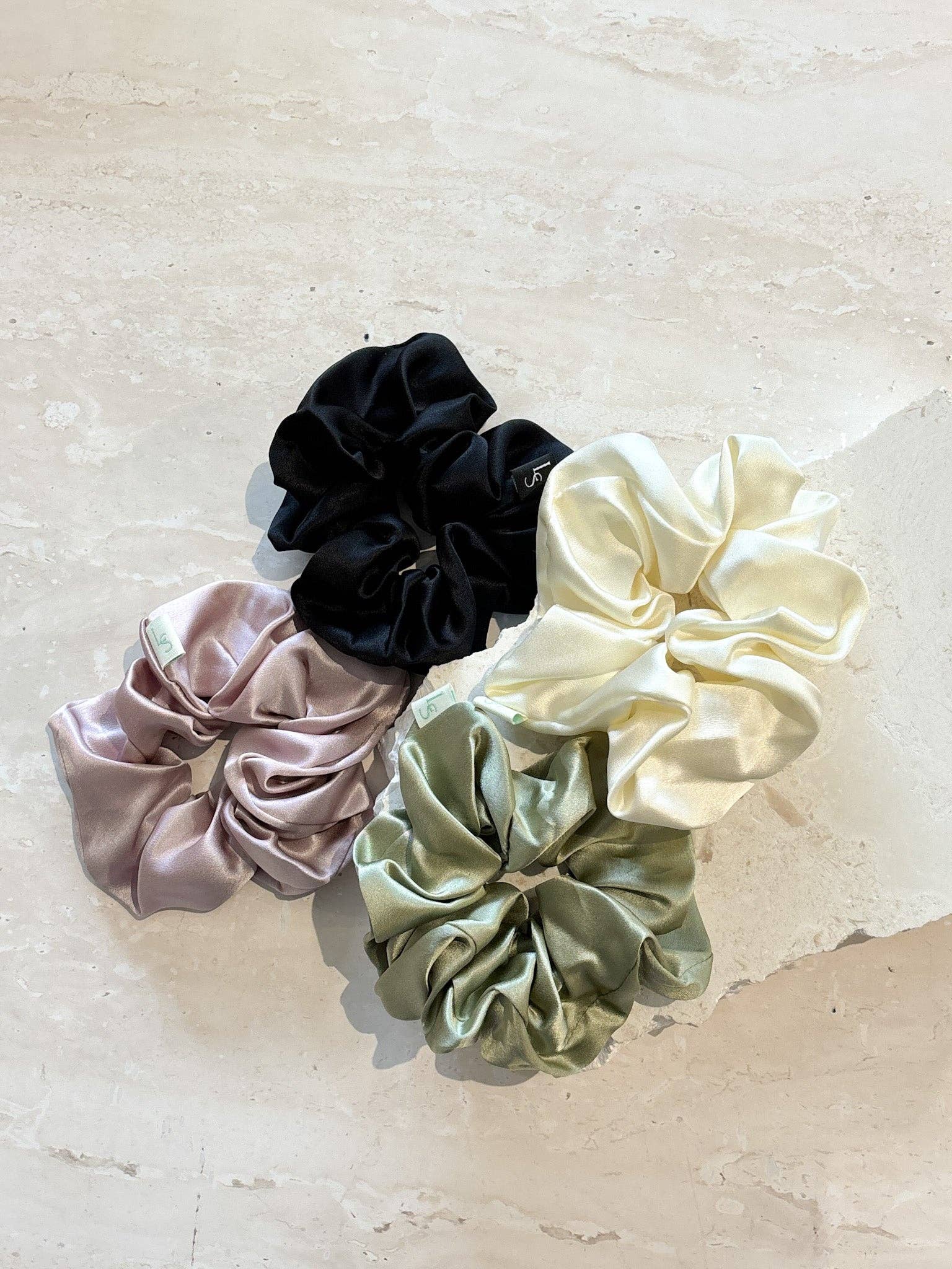 Lustre & Sage Silk Scrunchie - Rose