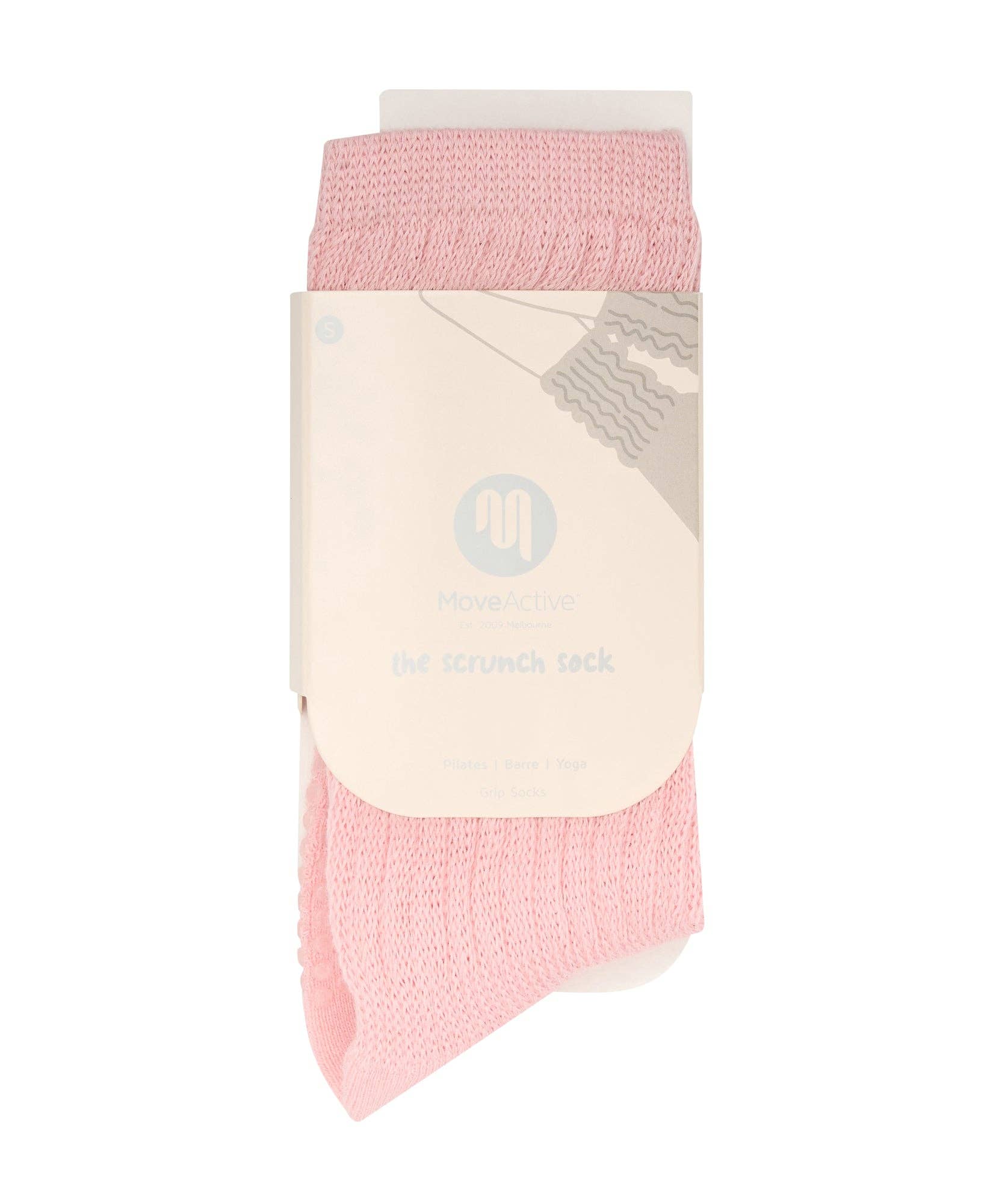 Move Active Scrunch Grip Socks- Baby Pink