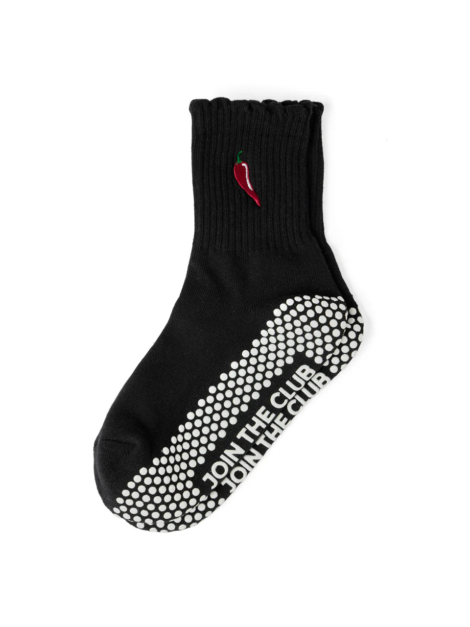 Club Martyn Chilli Crew Pilates Grip Sock - Black