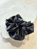 Lustre & Sage Silk Scrunchie - Black