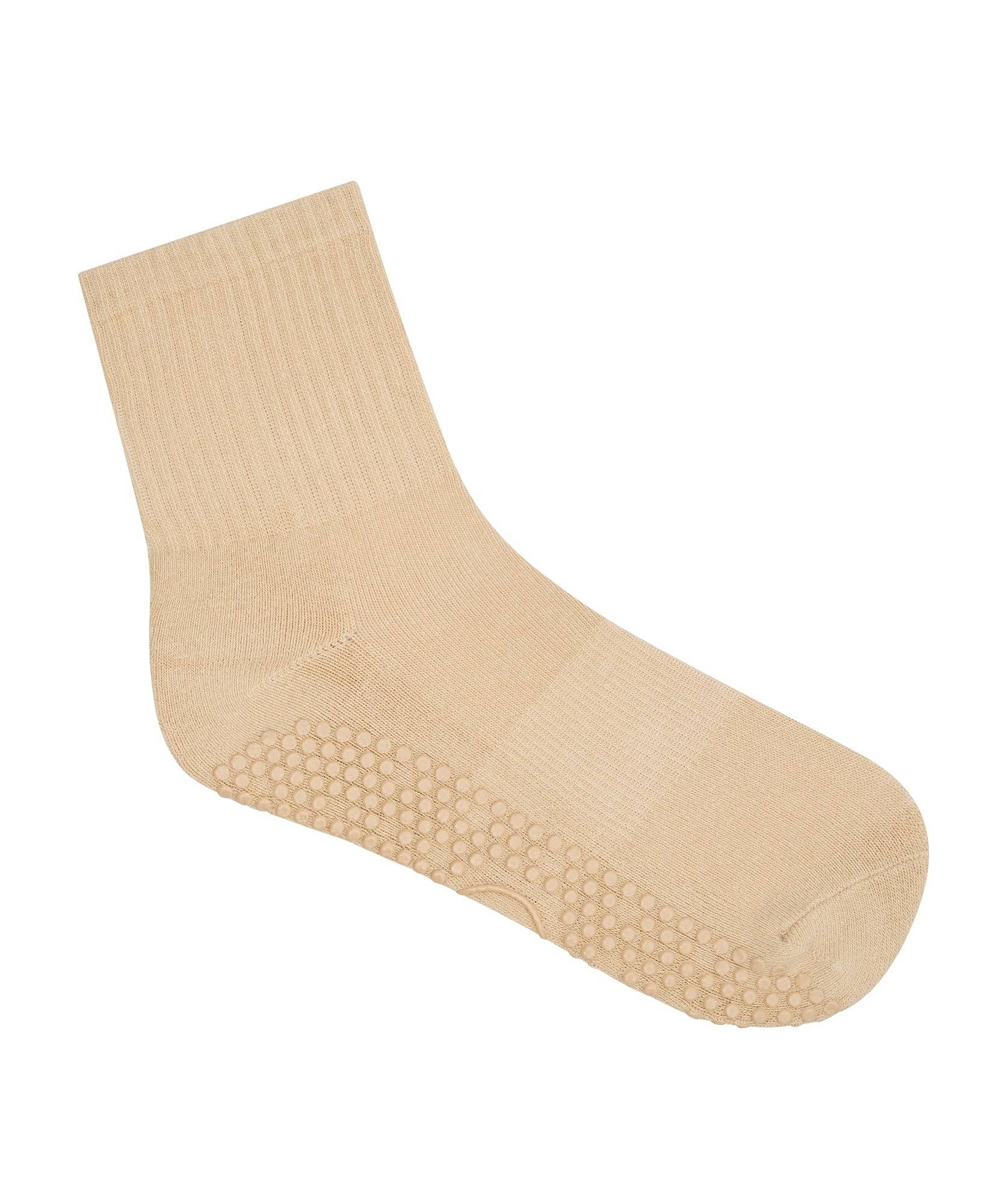 Move Active Crew Grip Socks - Almond