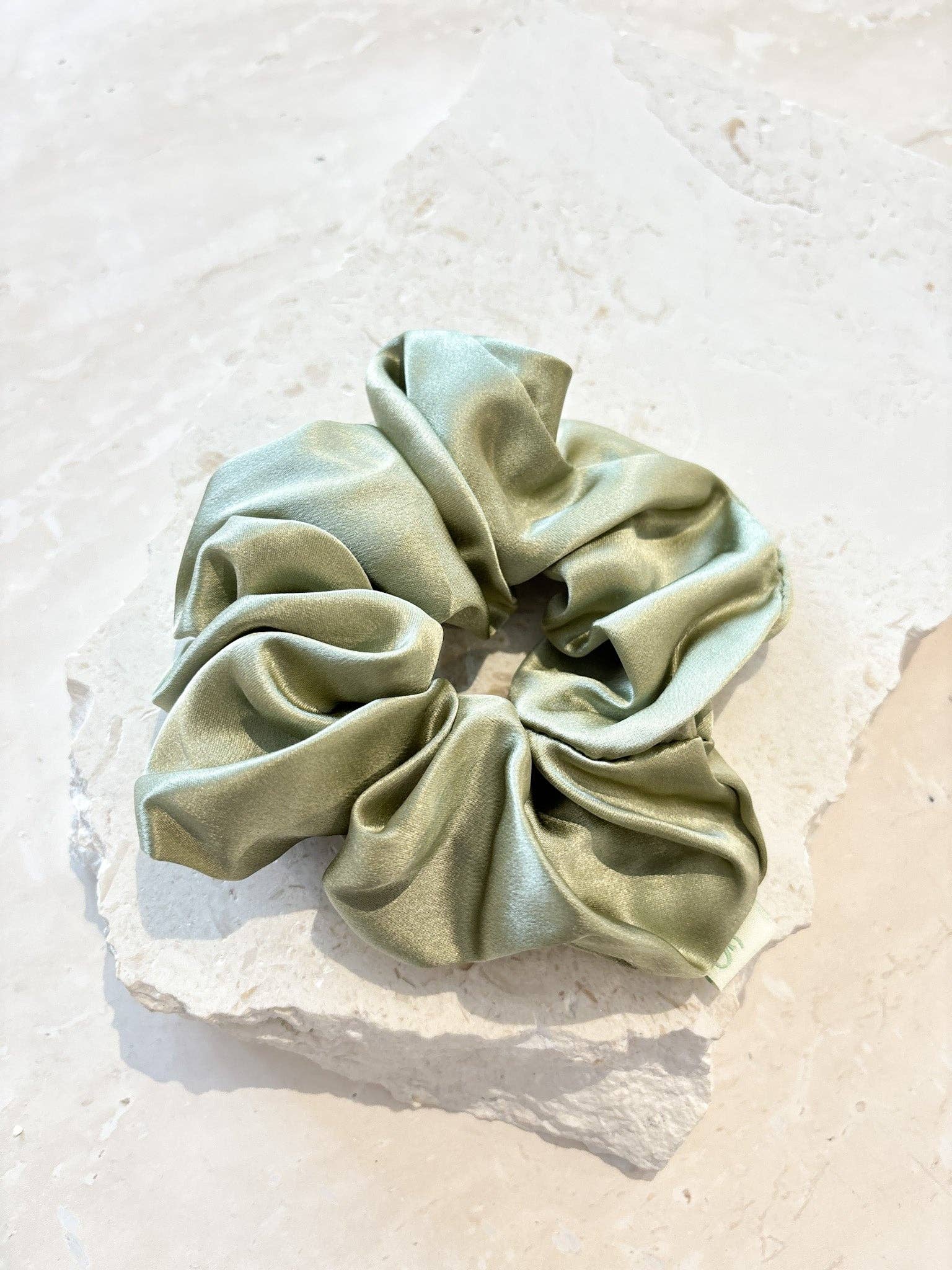 Lustre & Sage Silk Scrunchie- Sage