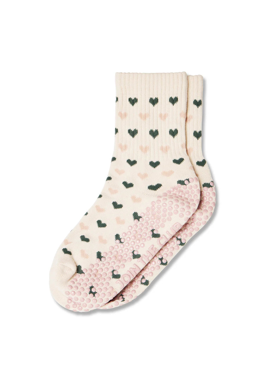 Club Martyn Heart Crew Grip Sock - Pink Sage