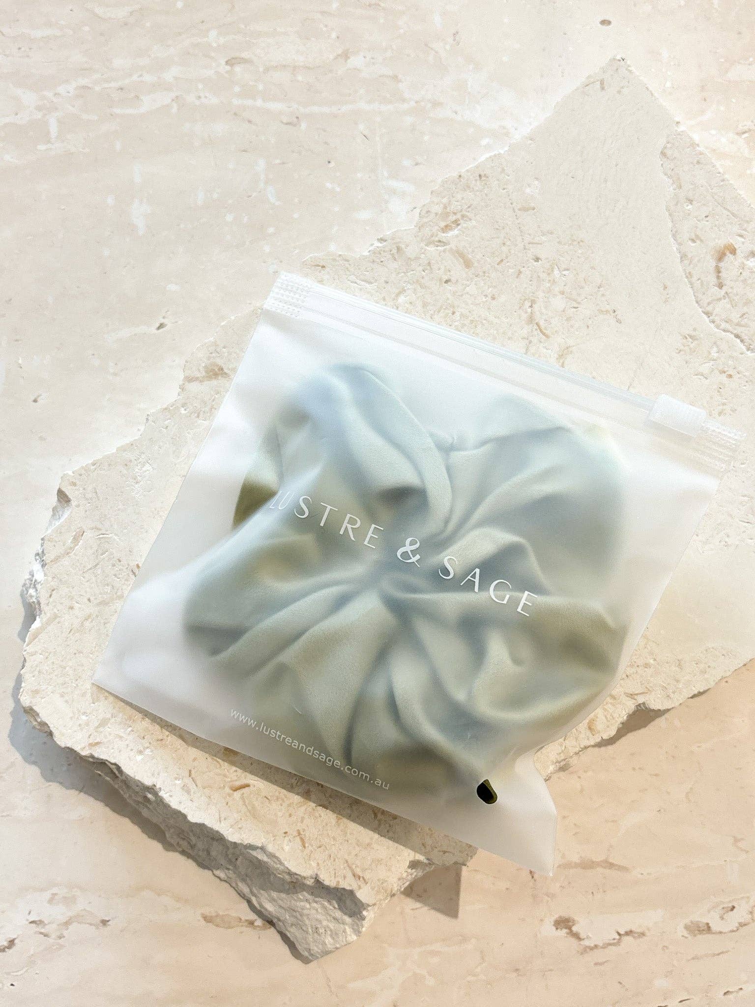 Lustre & Sage Silk Scrunchie- Sage