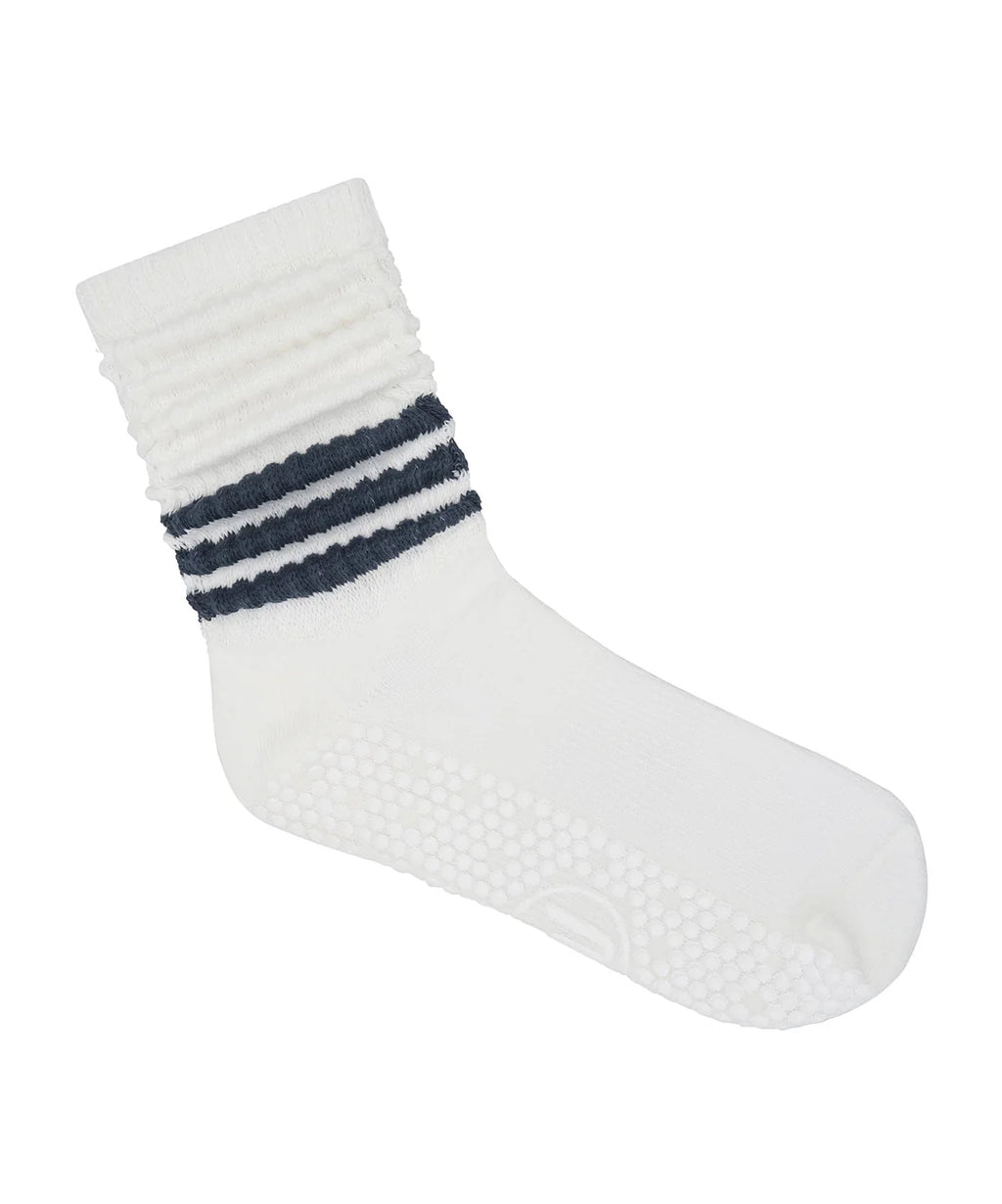 Move Active Scrunch Grip Socks - French Navy Stripe