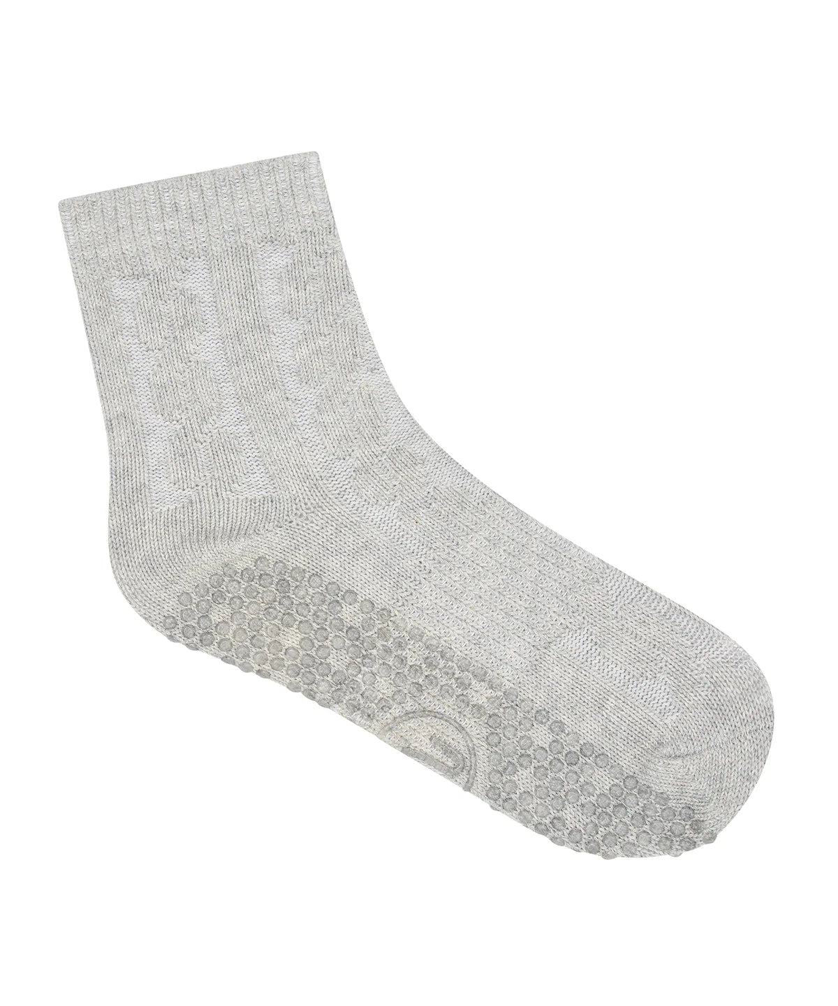 Move Active Crew Grip Socks - Cable Knit Grey Marle