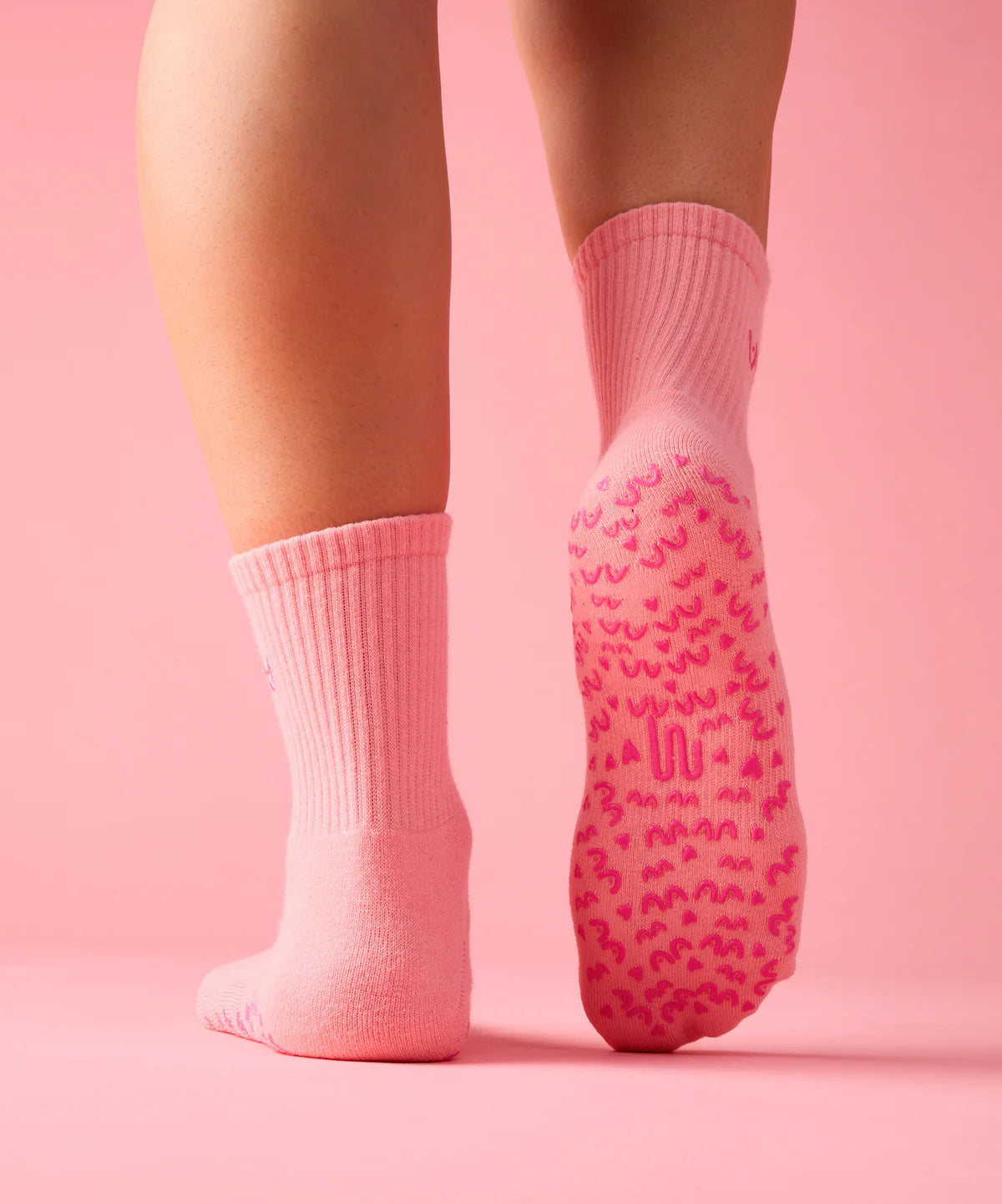Move Active Crew Grip Socks - Power in Pairs Pink