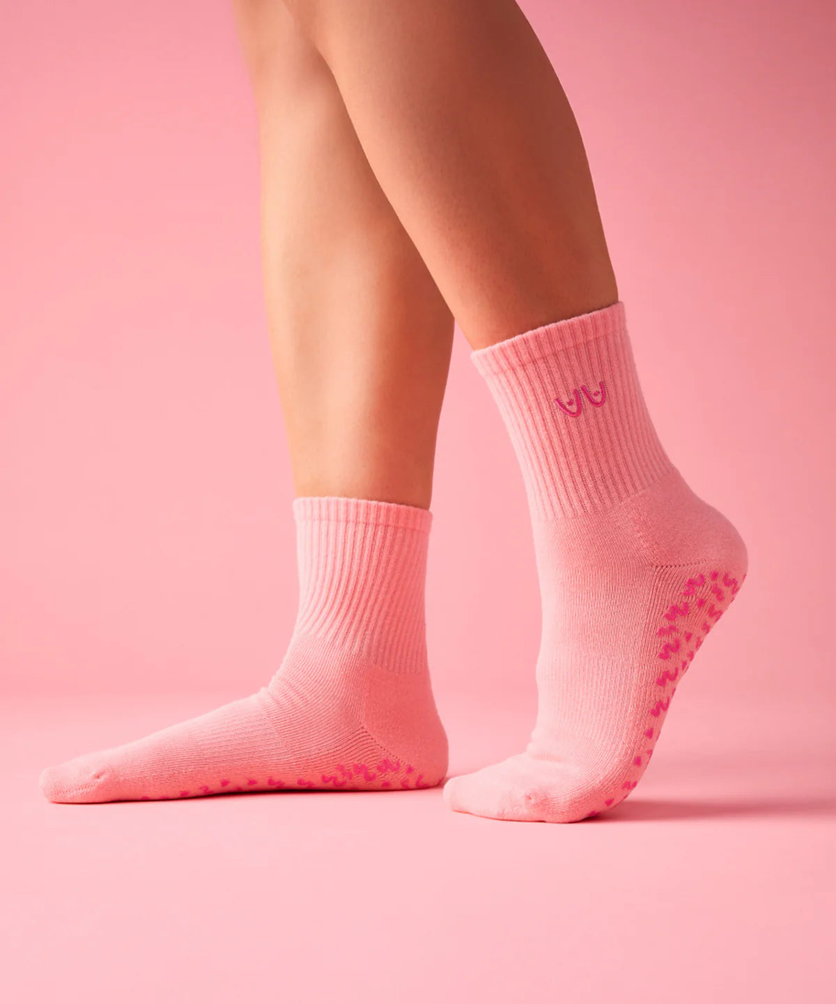 Move Active Crew Grip Socks - Power in Pairs Pink