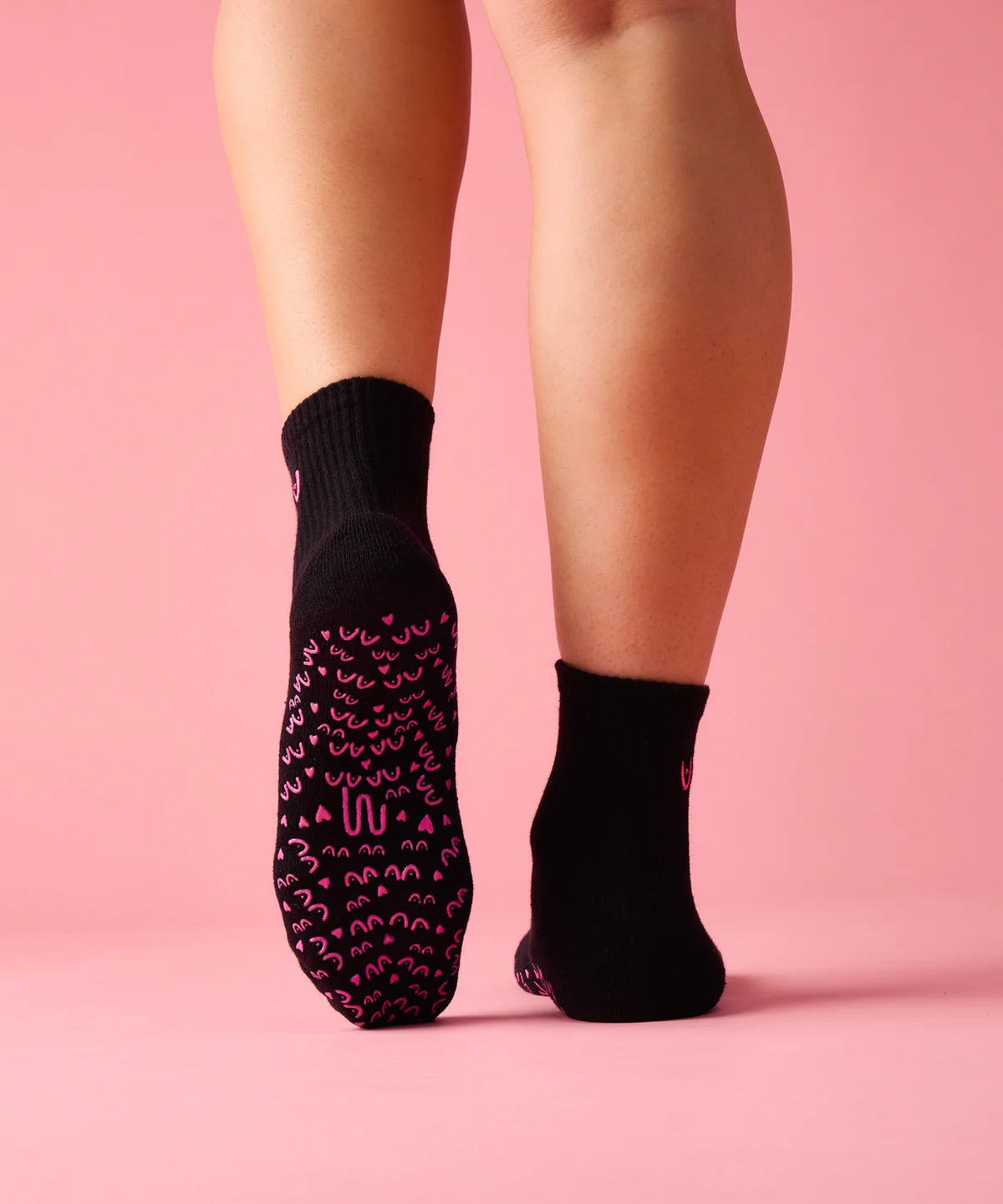 Move Active Crew Grip Socks - Power in Pairs Black
