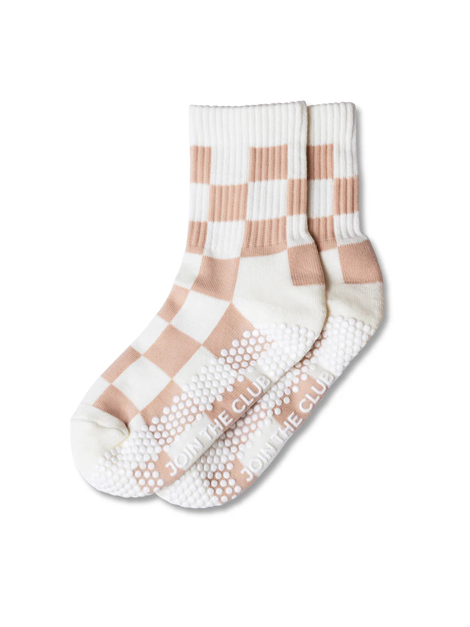 Club Martyn Checkered Crew Sock - Beige