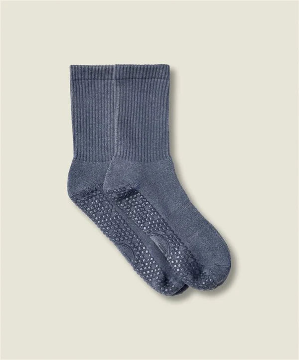 Move Active Crew Grip Socks - Dusty Denim