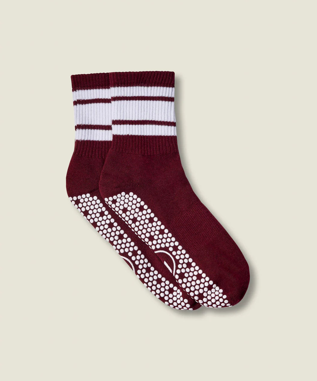 Move Active Crew Grip Socks - Mulberry Stripe