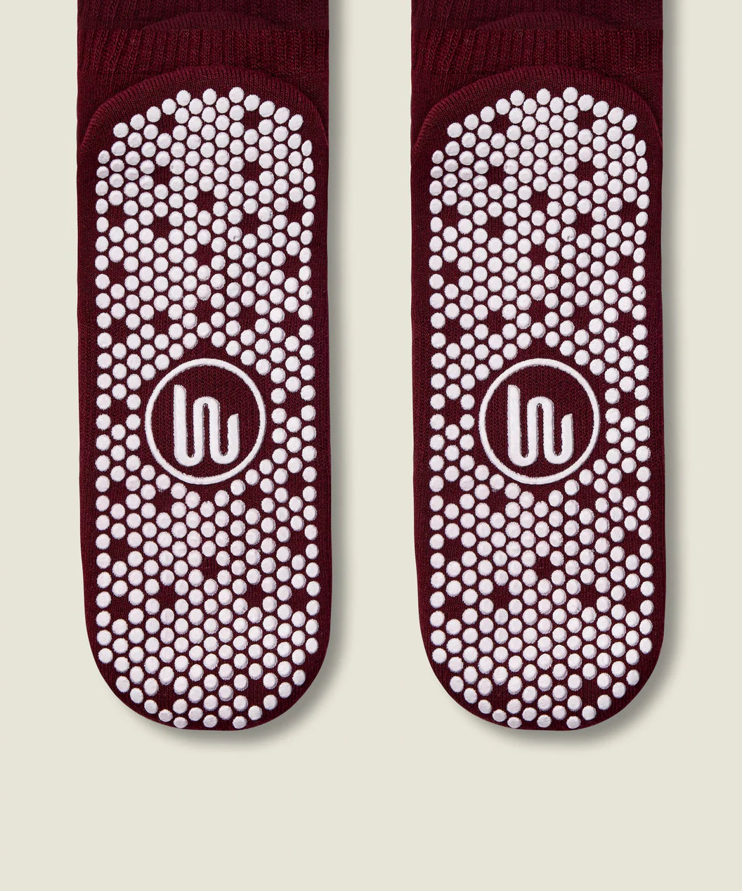 Move Active Crew Grip Socks - Mulberry Stripe
