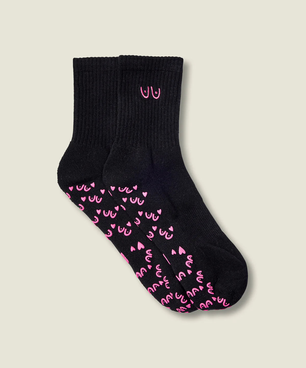 Move Active Crew Grip Socks - Power in Pairs Black