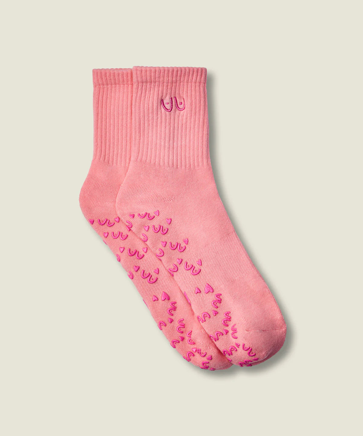 Move Active Crew Grip Socks - Power in Pairs Pink