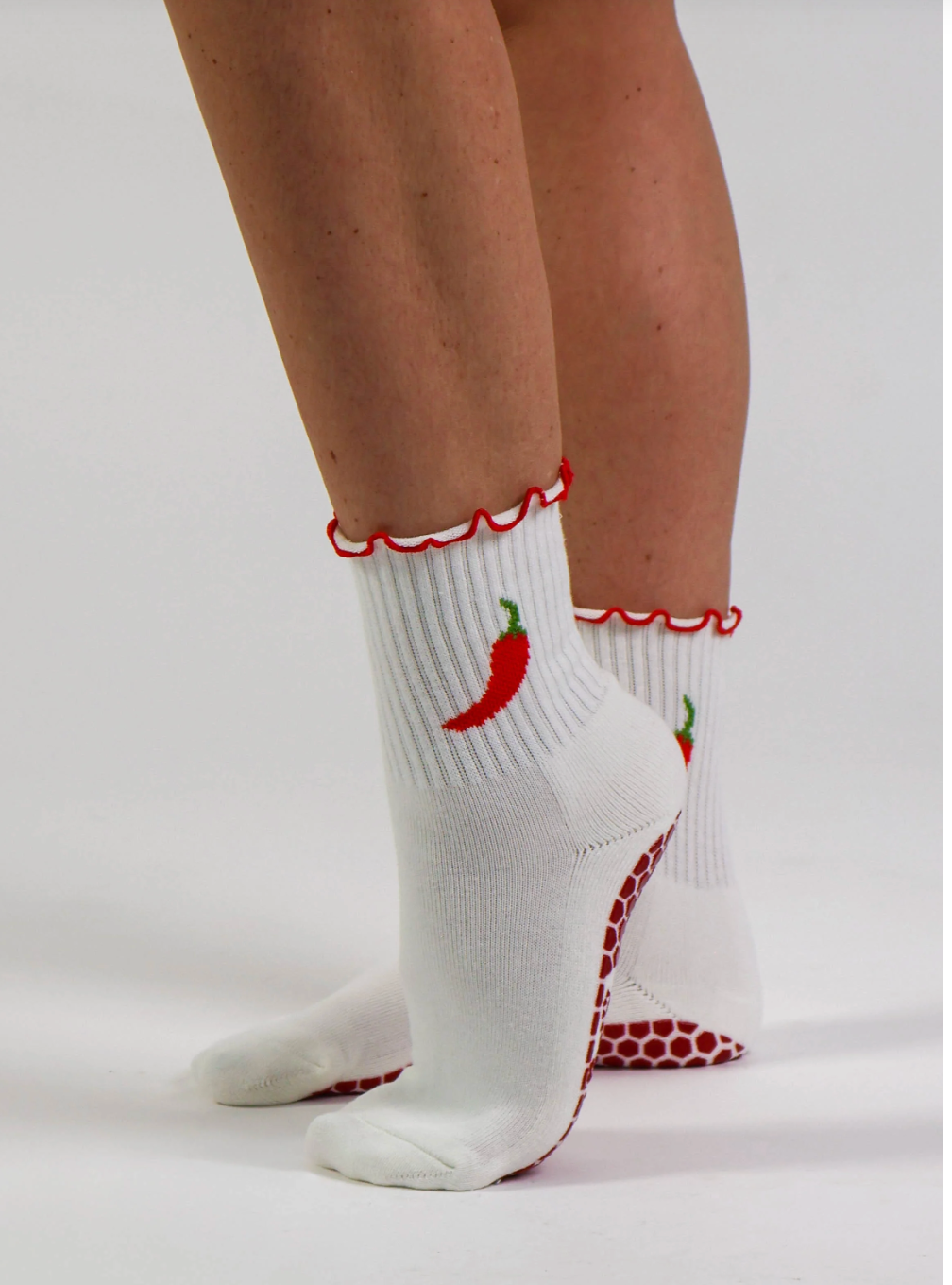 Melisoles Crew Grip Socks - Chilli Picante