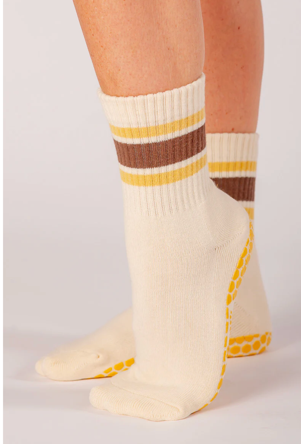 Melisoles Crew Grip Socks - Honey Cacao