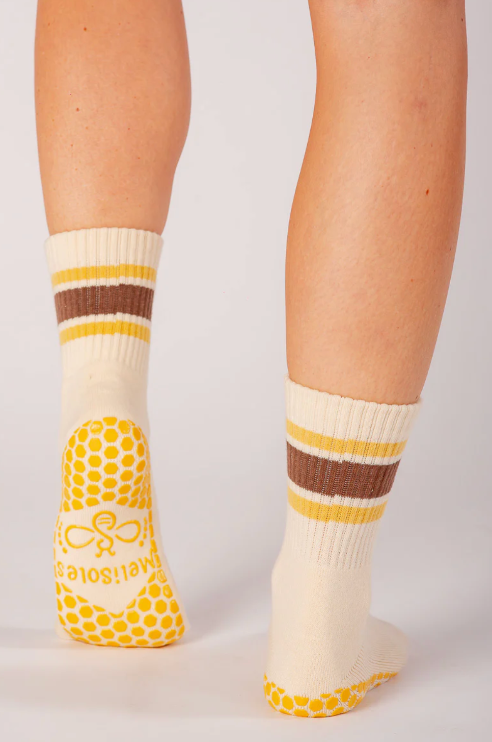 Melisoles Crew Grip Socks - Honey Cacao